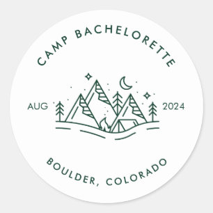Camp Bachelorette Round Sticker