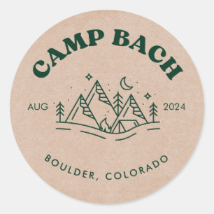 Camp Bachelorette Round Sticker