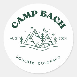 Camp Bachelorette Round Sticker