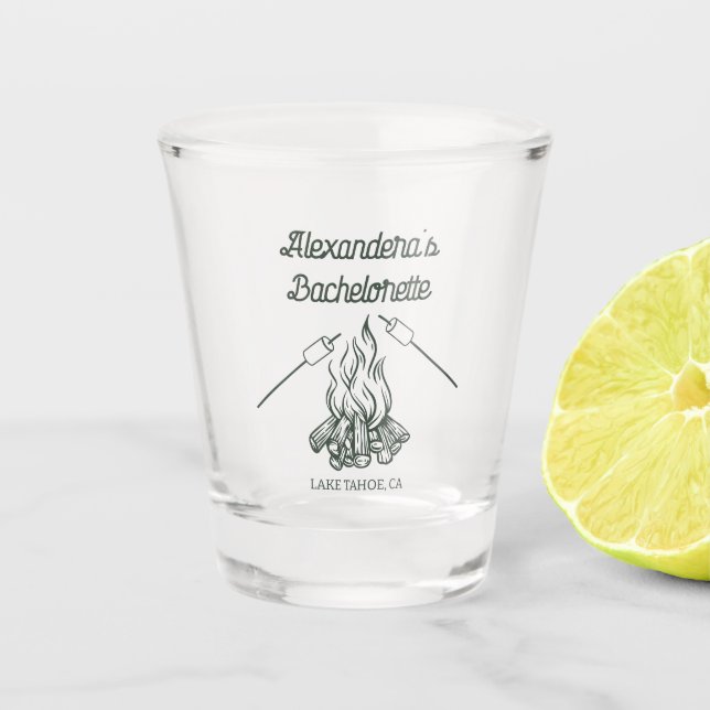 Camp Bachelorette Shot Glass (Front)