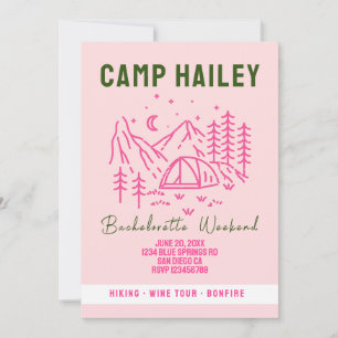Camp bachelorette weekend invitation