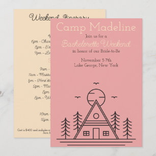 Camp Bachelorette Weekend Party Invitation