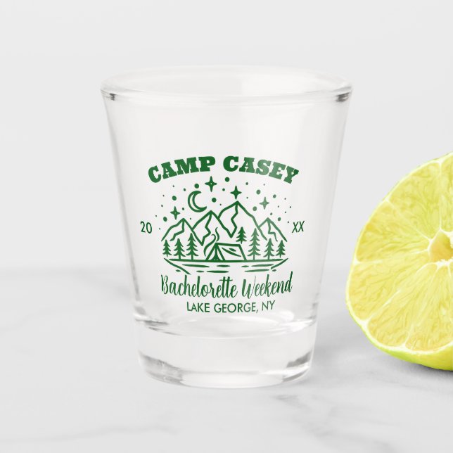 CAMP BACHELORETTE WEEKEND  SHOT GLASS (Front)