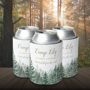 Camp Bachelorette Woodland Forest Weekend Party Can Cooler