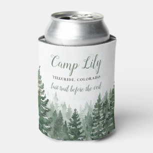 Camp Bachelorette Woodland Forest Weekend Party Can Cooler