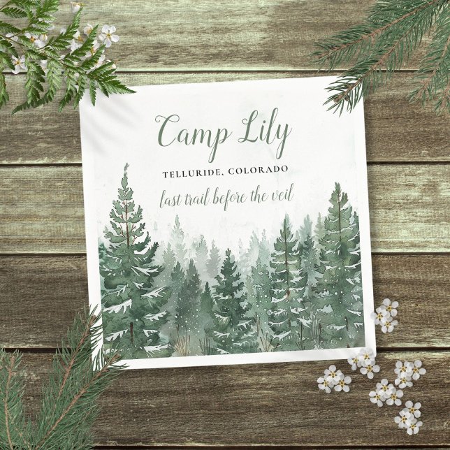 Camp Bachelorette Woodland Forest Weekend Party Napkin (Camp Bachelorette Woodland Forest Weekend Party Napkins)