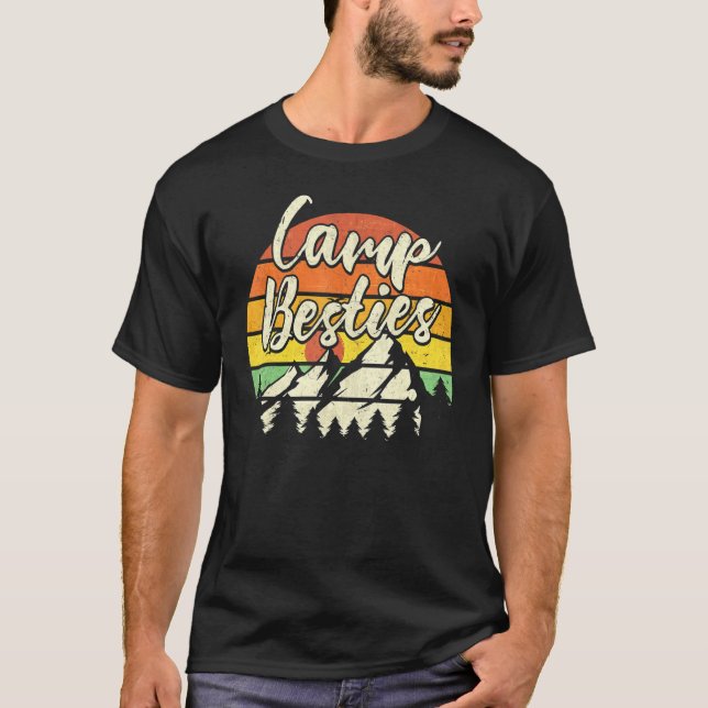 Camp Besties Outdoor Sunset Best Friend Matching C T-Shirt (Front)