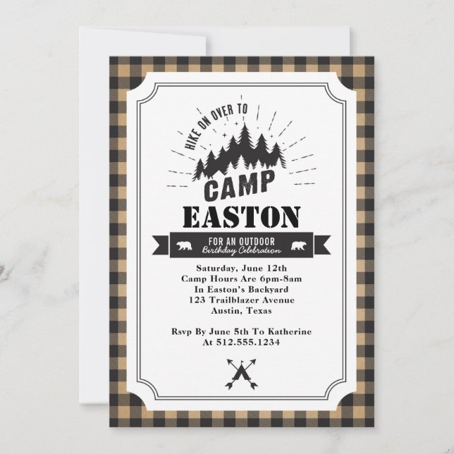 Camp Birthday Party Invitation (Front)