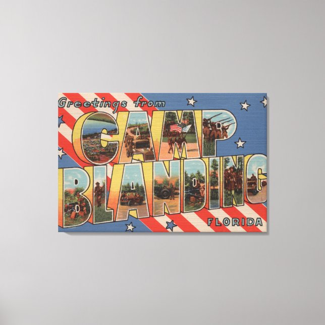 Camp Blanding, Florida - Large Letter Scenes Canvas Print (Front)