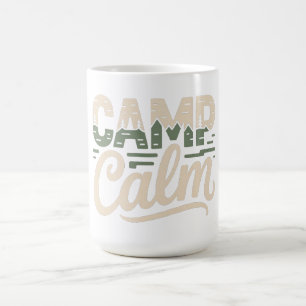 CAMP CALM – Minimal Outdoor Nature Typography Coffee Mug