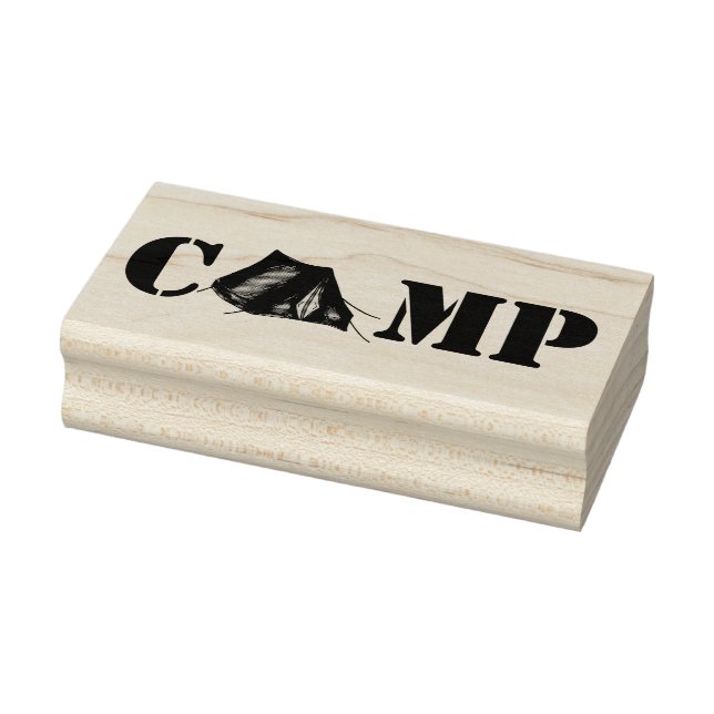 CAMP Campground Camping Tent Outdoors Woods Stamp (Stamp)