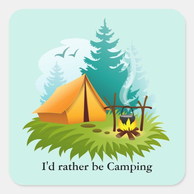 Camp Camping Design Sticker (Front)