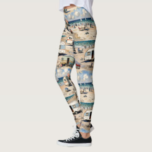 Camp Caravan Summer Vacation Leggings