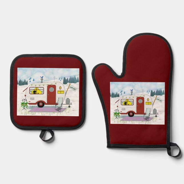 Camp Chic  Oven Mitt & Pot Holder Set (Front)