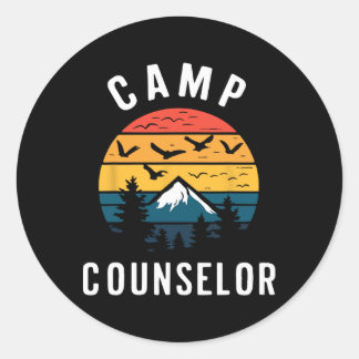 Camp Counsellor Camping Campfire Retro Camp Camper Classic Round Sticker