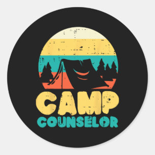 Camp Counsellor Camping Director Camper Men Women Classic Round Sticker