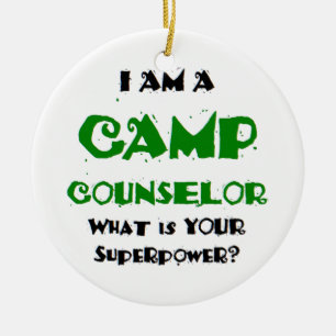 camp counsellor ceramic tree decoration