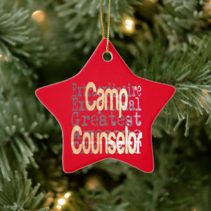 Camp Counsellor Extraordinaire Ceramic Tree Decoration