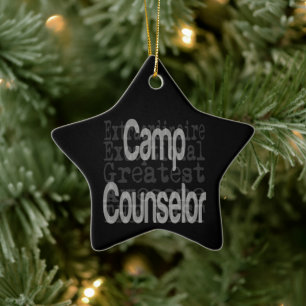 Camp Counsellor Extraordinaire Ceramic Tree Decoration