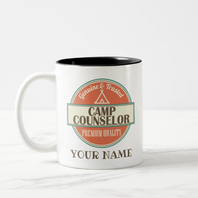 Camp Counsellor Personalised Two-Tone Coffee Mug (Left)
