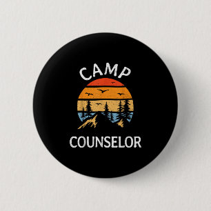 Camp Counsellor Retro Summer Director Camper Staff 6 Cm Round Badge
