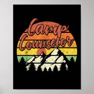 Camp Counsellor Staff Summer Outdoor Sunset Campin Poster