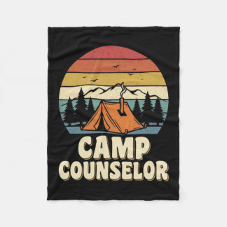 Camp Counsellor Tent Summer Outdoor Vacation Famil Fleece Blanket