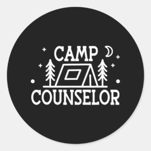 Camp Counselor Staff minimal Classic Round Sticker