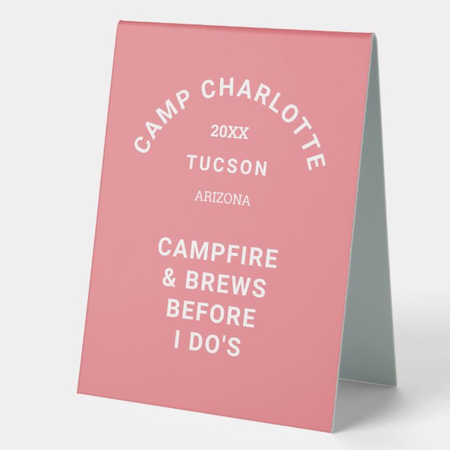 Camp Crest Pink Camping Theme Bachelorette (Front)