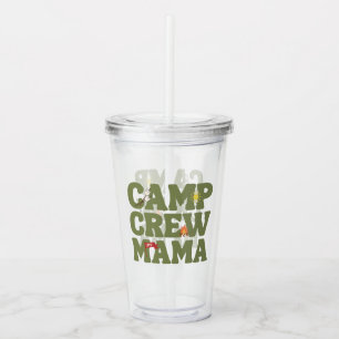 Camp Crew Mama Kids Birthday Acrylic Tumbler