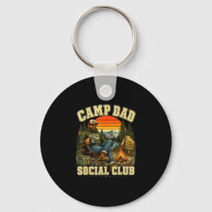 Camp dad social club vintage camping adventure key ring