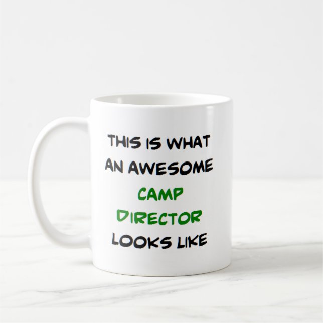 camp director, awesome coffee mug (Left)