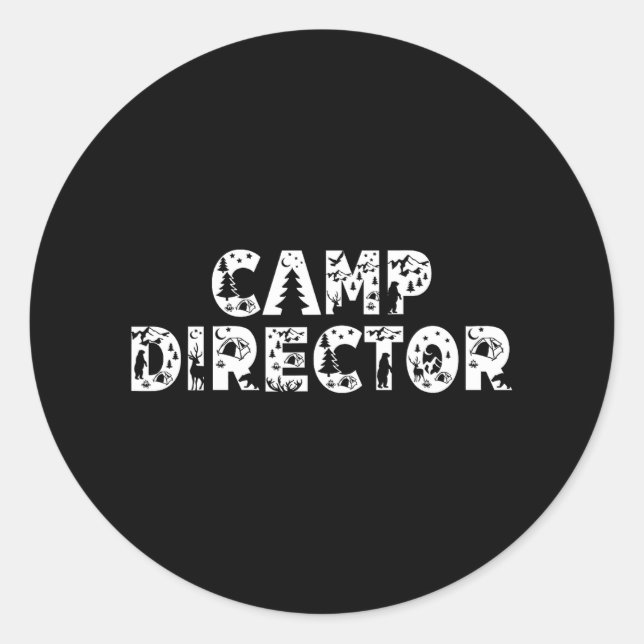 Camp Director camper staff summer camp organiser Classic Round Sticker (Front)
