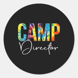 Camp Director Tie Dye Appreciation Day Hello Back Classic Round Sticker