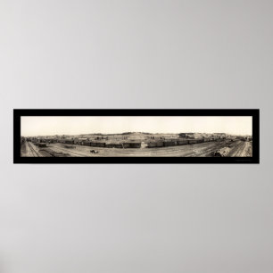 Camp Dodge Iowa Train Photo 1917 Poster