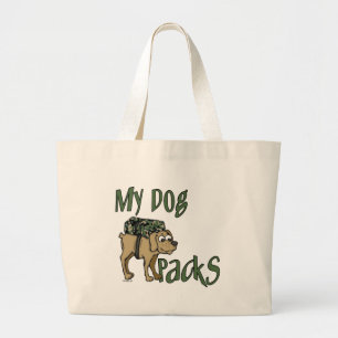 Camp Dog Large Tote Bag