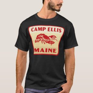 Camp Ellis Maine Retro  Badge Tan T-Shirt
