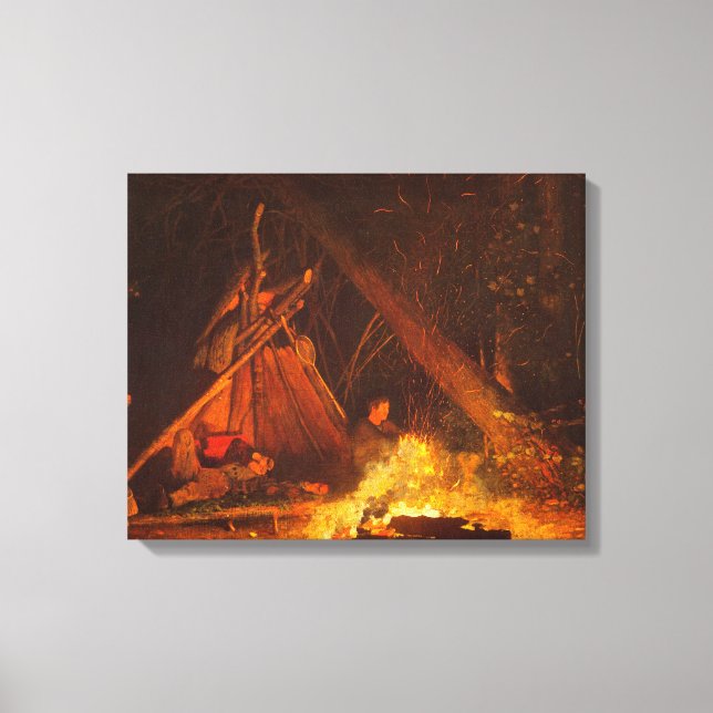 Camp Fire (1880) by Winslow Homer Canvas Print (Front)