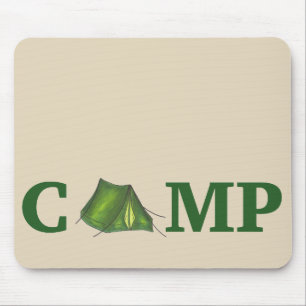 CAMP Green Camping Outdoor Tent Hiking Summer Camp Mouse Mat