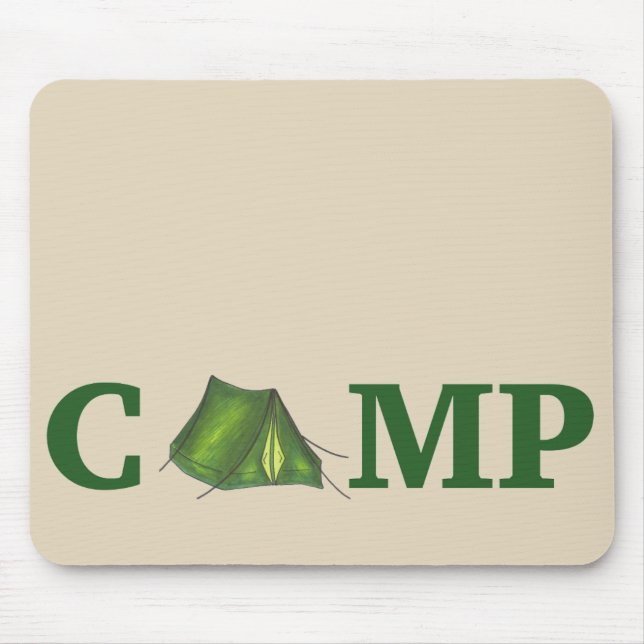 CAMP Green Camping Outdoor Tent Hiking Summer Camp Mouse Mat (Front)
