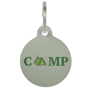 CAMP Green Tent Summer Camping Hiking Dog Pet Tag