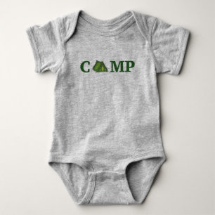 CAMP Green Tent Summer Camping Hiking Outdoor Gift Baby Bodysuit