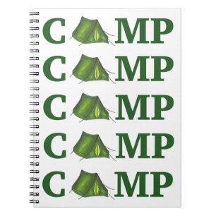 CAMP Green Tent Summer Camping Summer Camper Gift Notebook
