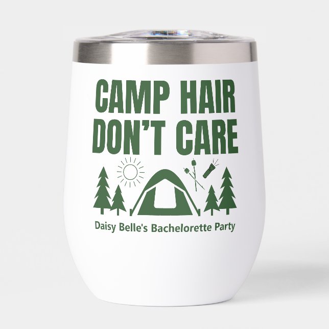 Camp Hair Don't Care Bachelorette Green  (Front)