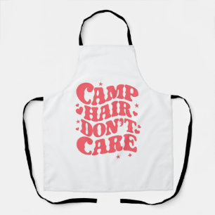 Camp Hair Don't Care Summer Camping Girls Groovy Apron