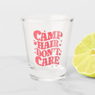 Camp Hair Don't Care Summer Camping Girls Groovy Shot Glass