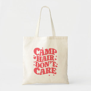 Camp Hair Don't Care Summer Camping Girls Groovy Tote Bag