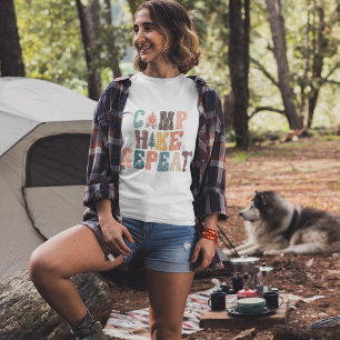 Camp Hike Repeat Colourful Cute T-Shirt