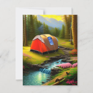 Camp is a symbol of summer in many countries aroun thank you card