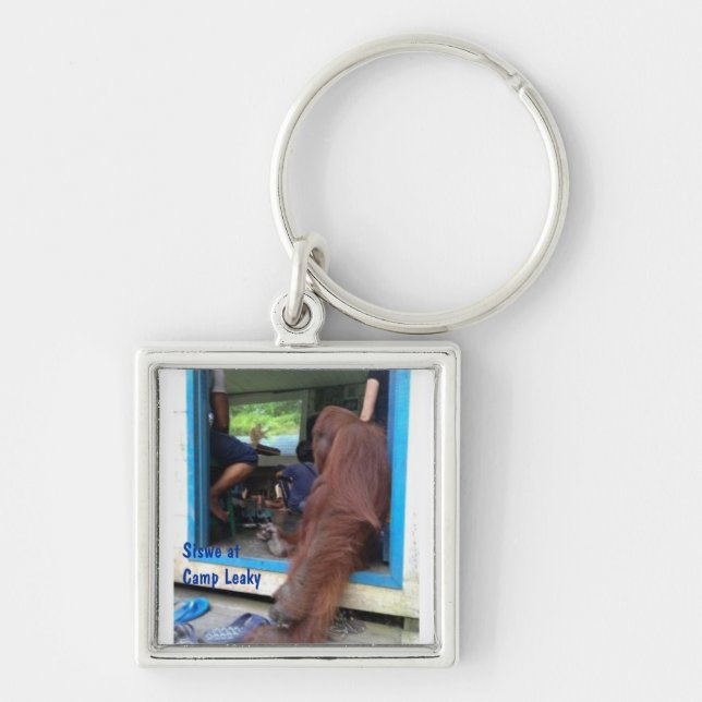 Camp Leakey Orangutan views Born To Be Wild Key Ring (Front)